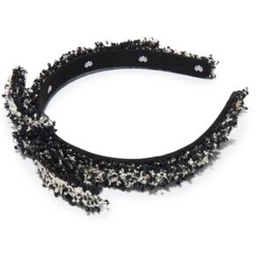 Lele Sadoughi Black and White Tweed  Bardot Headband